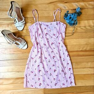 Forever 21 Pink Plaid dress with flowers